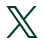 Dark teal X symbol or multiplication sign on white background.